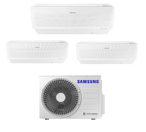 Samsung Multisplit 6,8 kW + 3 x 2,5 kW Wind Free Ultra s montážou